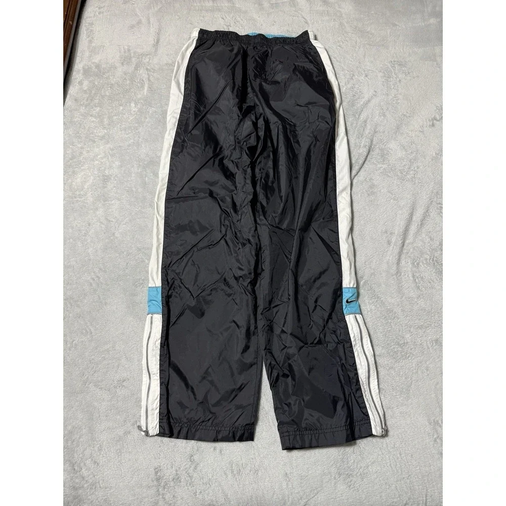 VTG Nike Mens XL Track Pants Windbreaker Black Nylon Ankle Zip Running
